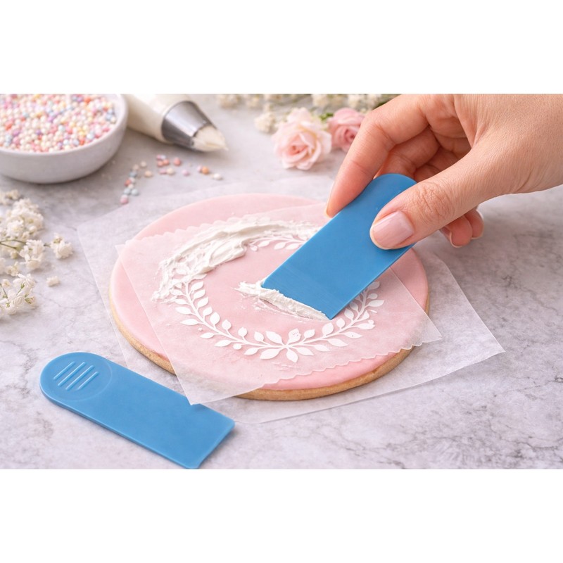 JEM cake decorating stencil / sugarcraft smoothing tools, set of 2 gallery