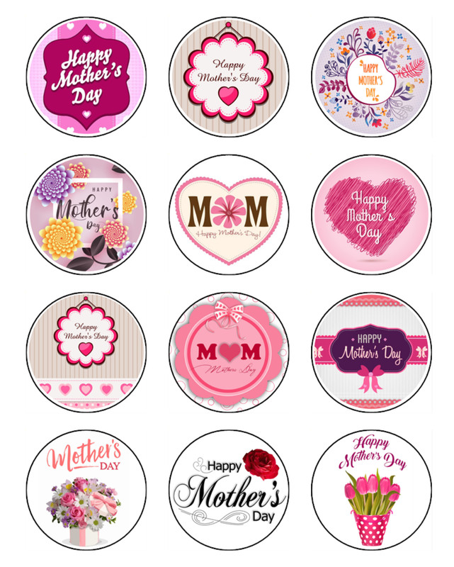 Mothers Day Cake Toppers Edible Icing Cake Celebration Decorations (4 Sizes) gallery