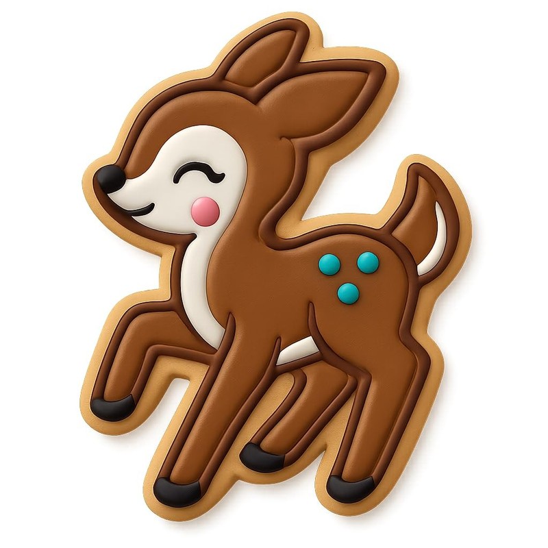 Playful Fawn Cookie Cutter & Stamp - 4x3.1 Fun Kitchen Baking gallery