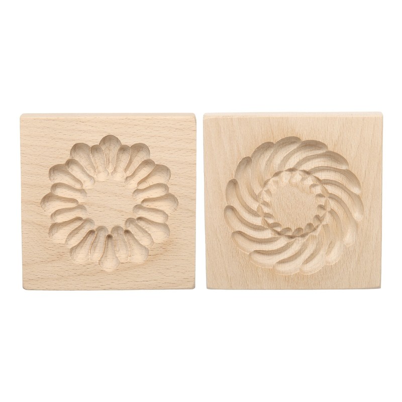 2pcs Wooden Cookie Mould 3.94″ x 3.94″ Wooden Cookie Biscuit Mould Firework