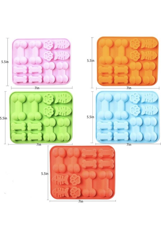 5 Pieces Dog Paw and Bone Shaped Silicone Molds NEW gallery