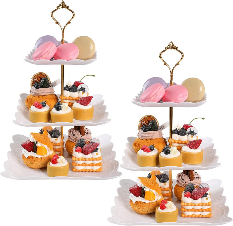 2 Soportes para Cupcakes 3 Niveles Cuadrados Ideal Fiesta Boda Cumpleanos Evento