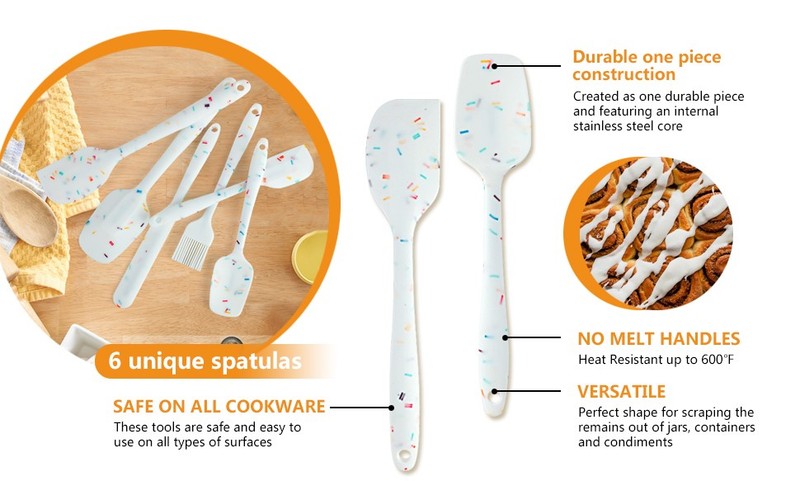 king Silicone Spatula Set 6 Piece Heat Resistant Rubber Spatulas Set gallery