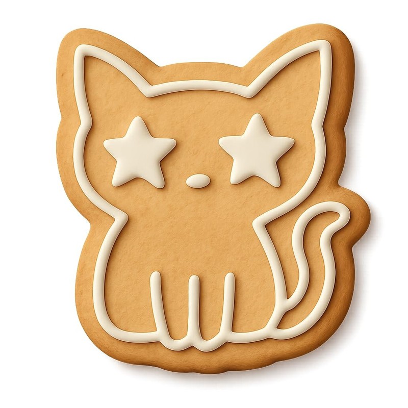 Starry-Eyed Alien Cat Cookie Cutter & Stamp - 4x3.1 gallery