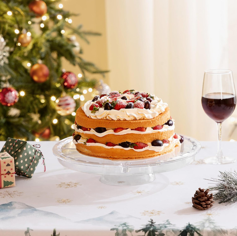 Hblife Cake Stand with Acrylic Dome Cover (12.2"), Multifunctional Serving Cooki gallery