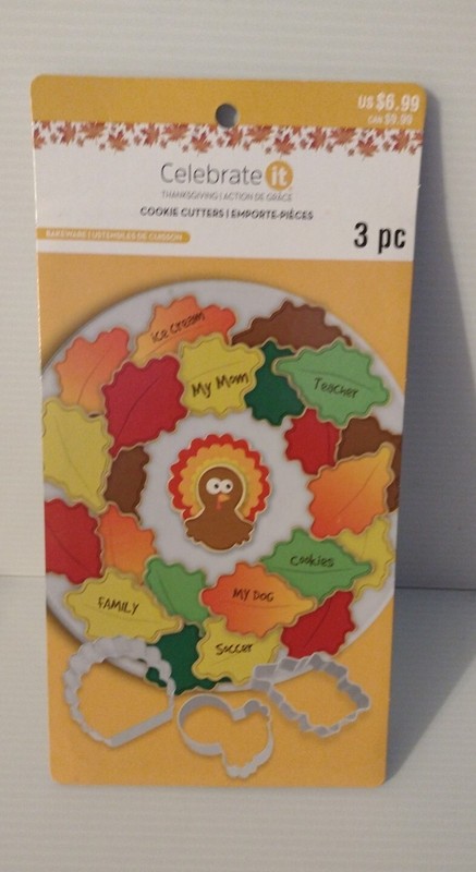 Celebrate It Thanksgiving Turkey Autumn Leaf Metal Cookie Cutters 3pc New