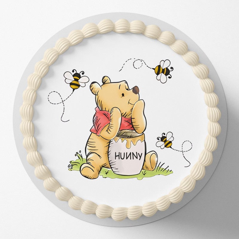 Winnie The Pooh Pre-cut Round Edible Icing Cake Topper