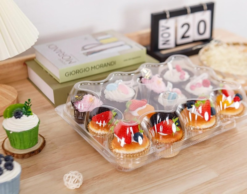 12 Count Cupcake Containers 12 Pack Cupcake Holders with Detachable Tall Dome... gallery