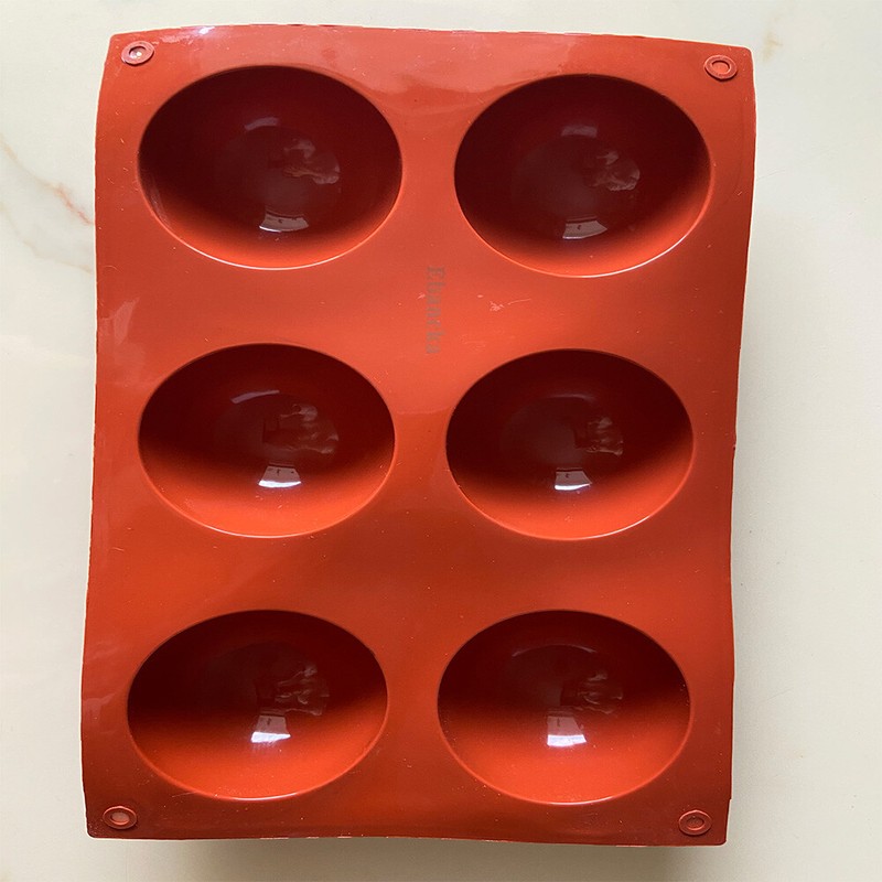 Ebancka Silicone Chocolate Molds, 6 Holes Semi Sphere Chocolate Molds, Silicone