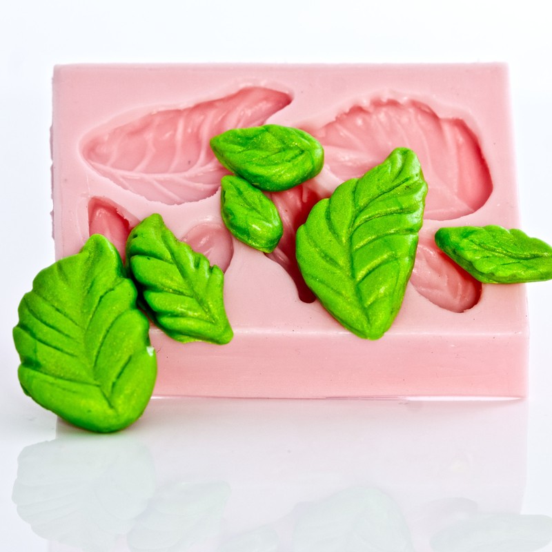 Flexible Rose Leaf Silicone Mold Polymer Clay Resin PMC Candy Flower Paste (706)