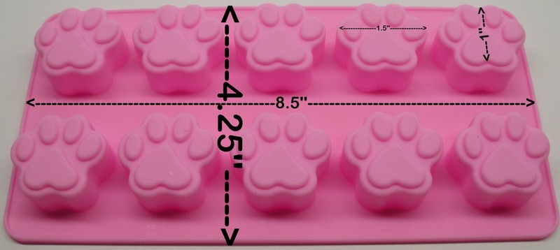 Puppy Dog Paw and Bone Trays Silicone Pet Treat Molds, Set of 5 gallery