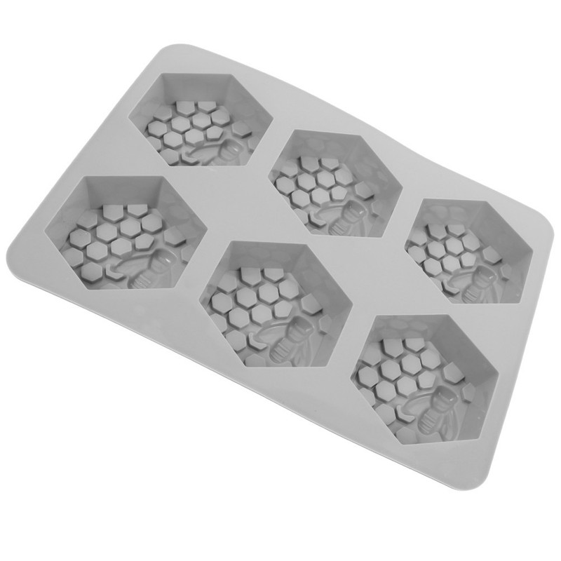 Flexible Gray Silicone Honeycomb Soap Mold Non Stick Tray for Handmade Soap