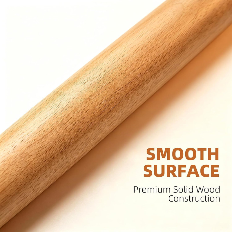 French Rolling Pin, 17 Inch Solid Wood Tapered Rolling Pin for Baking, Wooden Do gallery