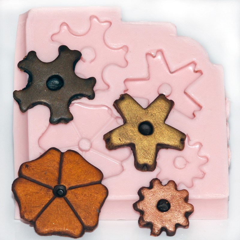 Silicone Steampunk Gear Cog Mold Set 6 Moulds Create 17 Gears Food Safe (241) gallery