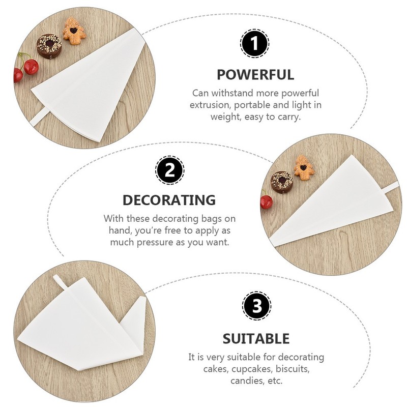 3 Pcs Cake Icing Bags Reusable Cotton Canvas Pastry Bags for Baking gallery