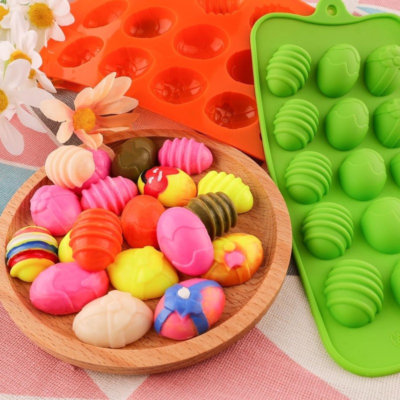 Vibrant 5 Pack Easter Egg Silicone Mold - Non-Toxic Baking for Festive Treats gallery
