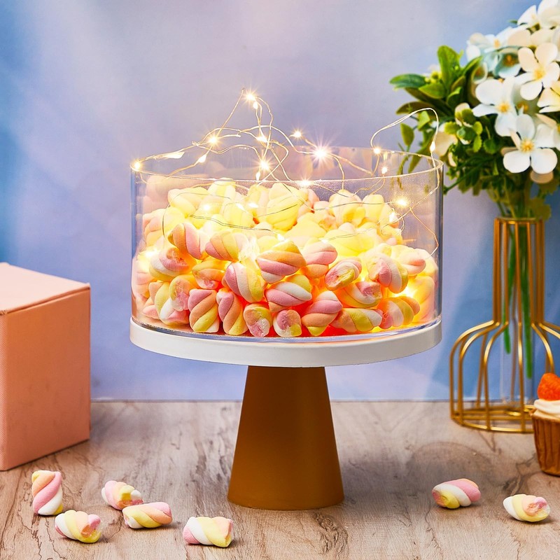 2 Pcs Acrylic Cake Stands for Dessert Table Clear Fillable Cake Riser Cupcake... gallery
