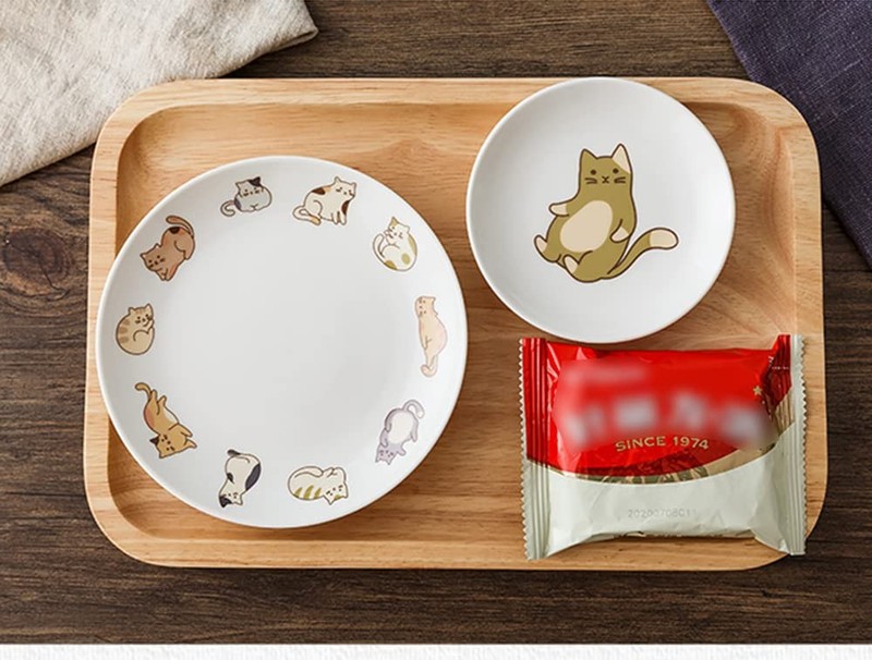 Mozacona 6pcs Ceramic Cat Appetizer Plates, Sauce Small, 6pcs-Cat-A gallery