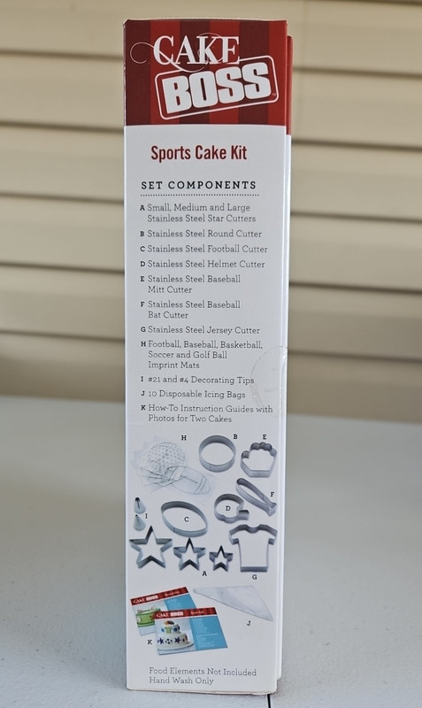 CAKE BOSS 28-Pc SPORTS Cake Decorating Kit Tools,Cutters,Bags,Tips NEW Box Party gallery