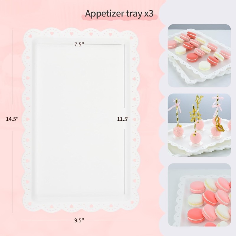 Pack of 10 Cake Stand Set, with 3 x Two-Tier and 3 x Three-Tier Cupcake Stand... gallery