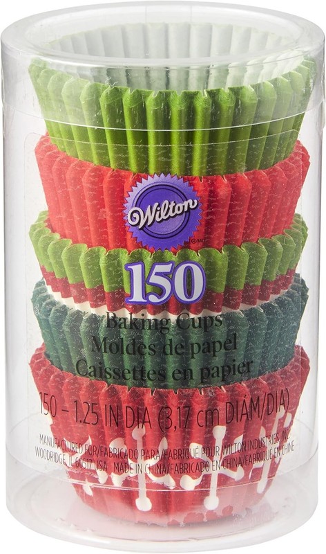 Christmas Red & Green Mini Cupcake Liners, 150-Count