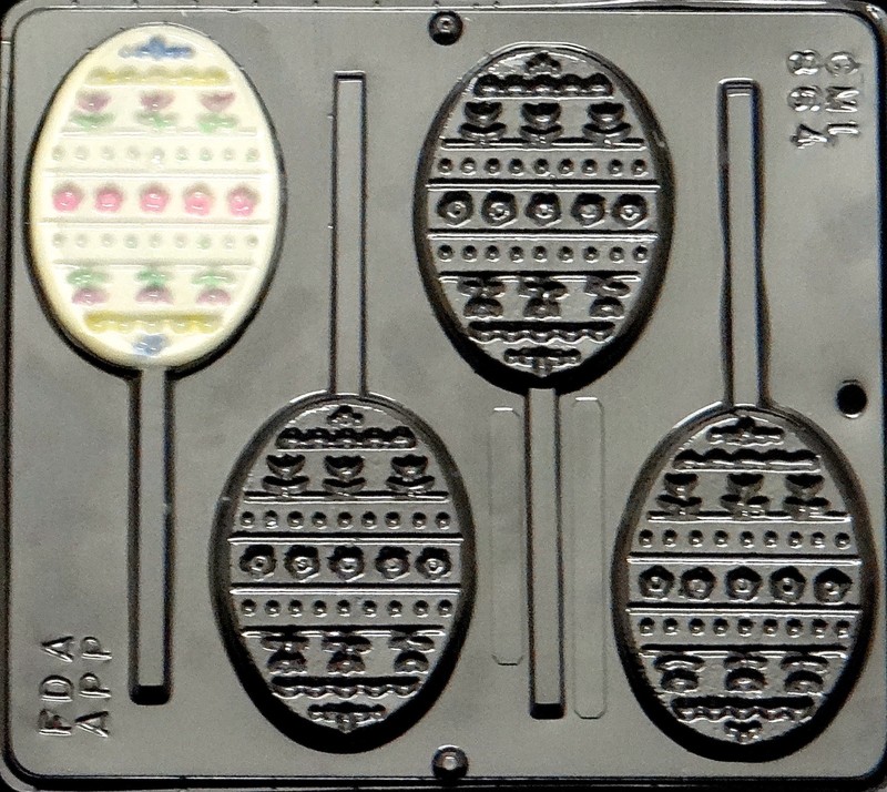 Flat Egg Decorative Lollipop Chocolate Candy Mold Easter 864 NEW