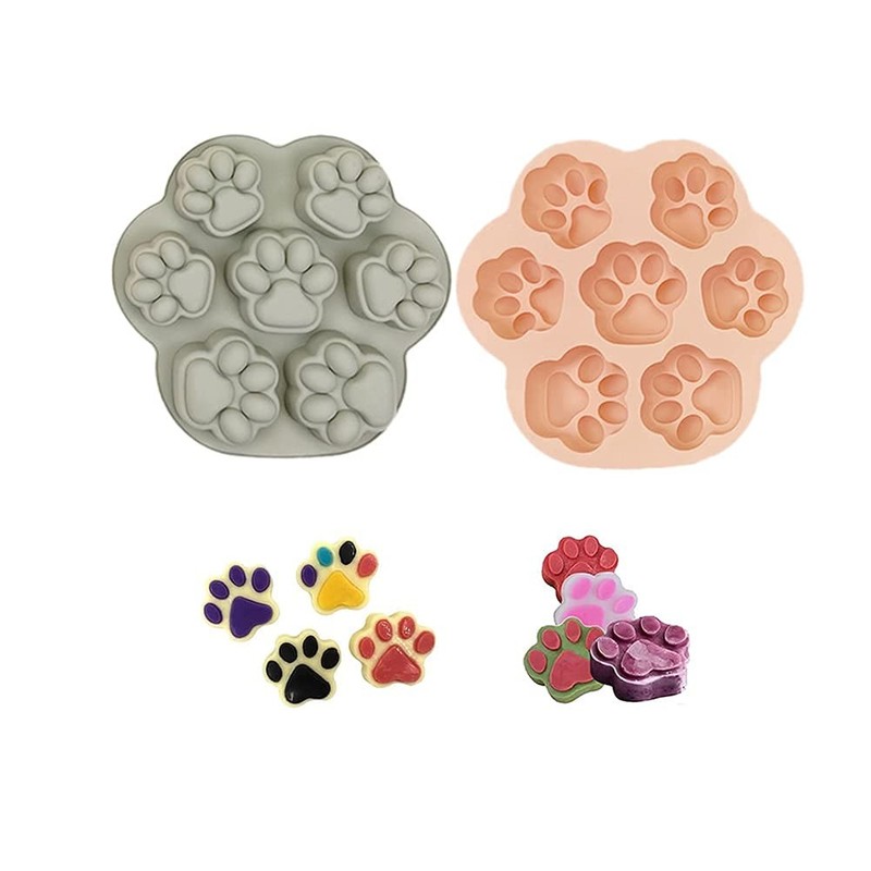 2 Pcs Silicone Puppy Paw Molds, Silicone Pet Dog Cat Paw Mold Ice Cube Chocol... gallery