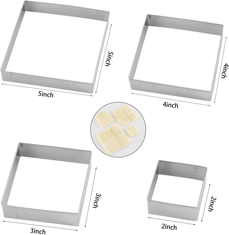 Square cookie cutters Stainless Steel Rectangle Biscuit Molds Square Pastry Mol gallery