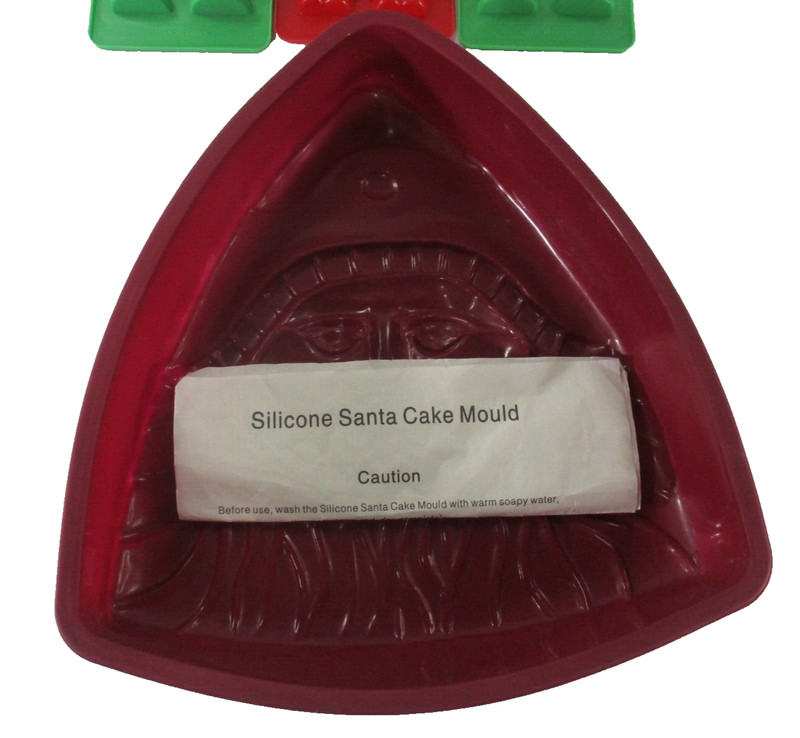 Santa Cake Mould Silicone + 2 Christmas Tree Moulds + Santa Mould Hard Plastic gallery