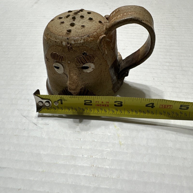 Art Pottery Hand Formed Face Clay Sugar Salt Shaker gallery