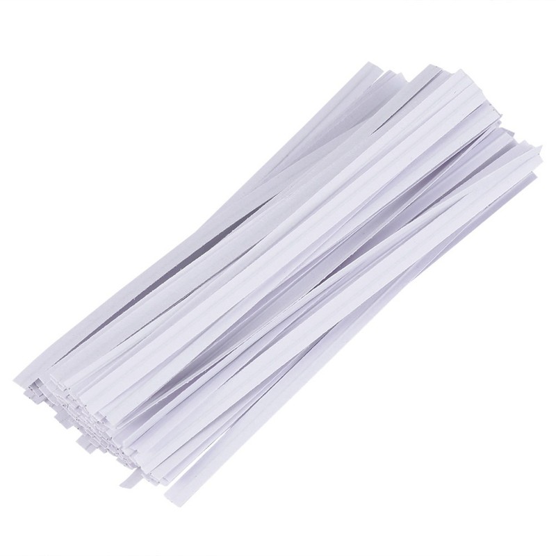 1Pack White Paper Wrapped Iron Wire Packaging Strip for Sealing and Craft Use