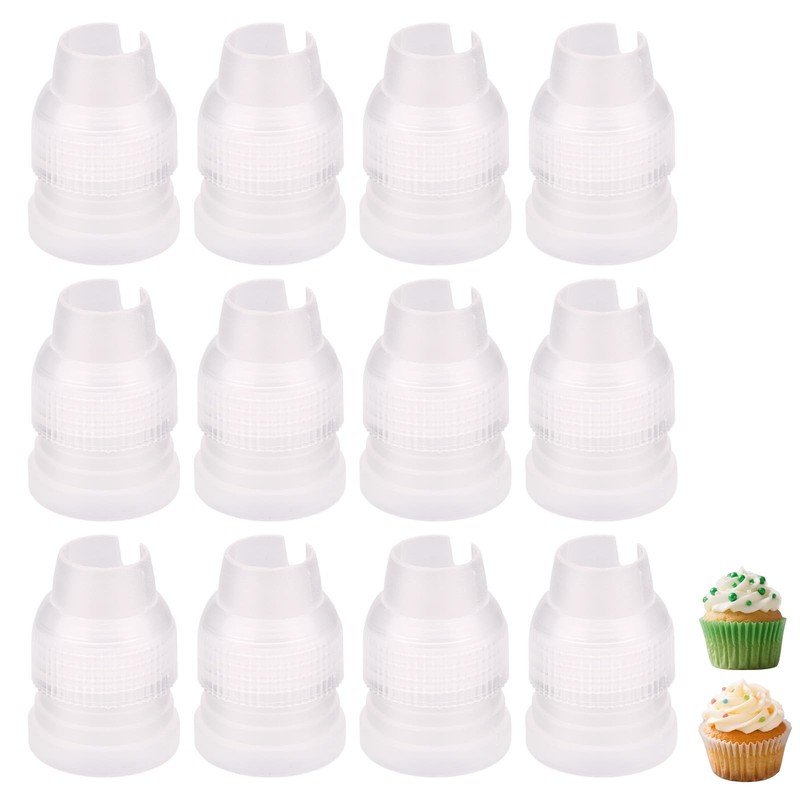 12pcs Piping Bag Couplers, 3×2.3cm/1.18×0.91in Plastic Standard Pipe Icing Pi…