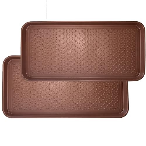 Large Multifunctional Boot Tray 2 Pack Boot Mat Washable Indoor or Brown gallery