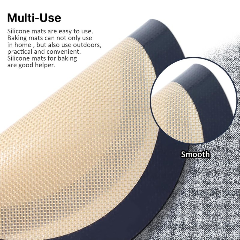 Eolilim 3PC Round Silicone Baking Mats, 8 inch Mats for 8 Inch, Gray gallery