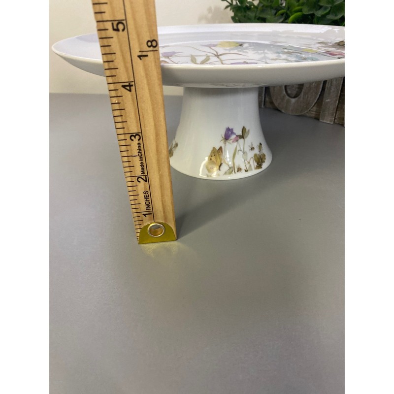 Nature Garden Society Fine China Cake Stand Butterflies Flowers gallery