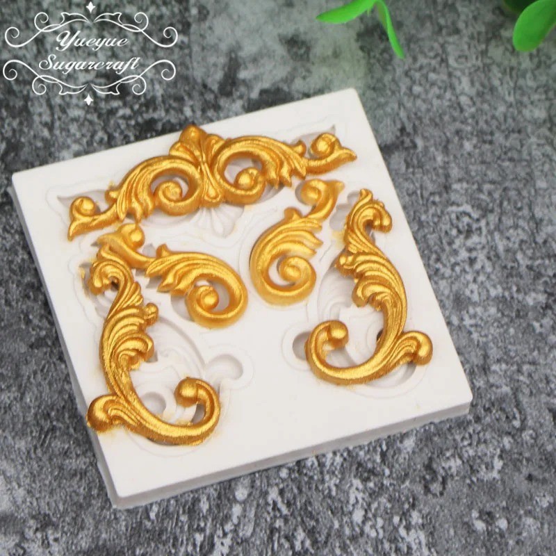 Baroque Silicone Molds Scroll Curlicues Filigree Sugarcraft Fondant Cake Mould gallery