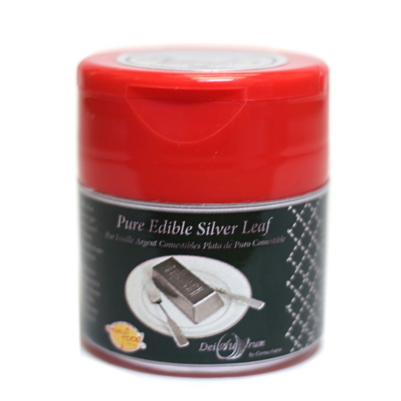 DeiAurum: Pure Edible Silver Leaf Crumbs, Shaker, 0.100g