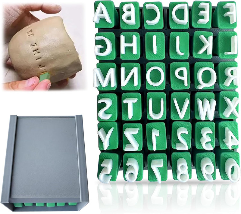 Alphabet Number Clay Letter Stamp Set, Tools for Pottery Fondant Cookie | Plasti