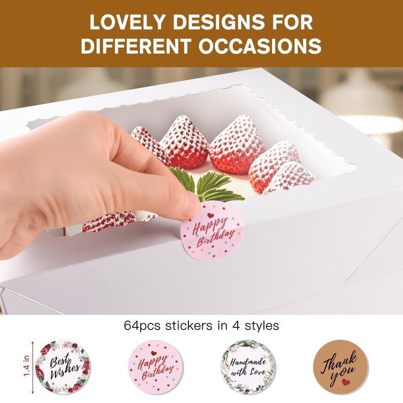 10 Pcs Cake Boxes 10x10x8 Inches Tall Box with Lids Boards White Bakery Boxes... gallery