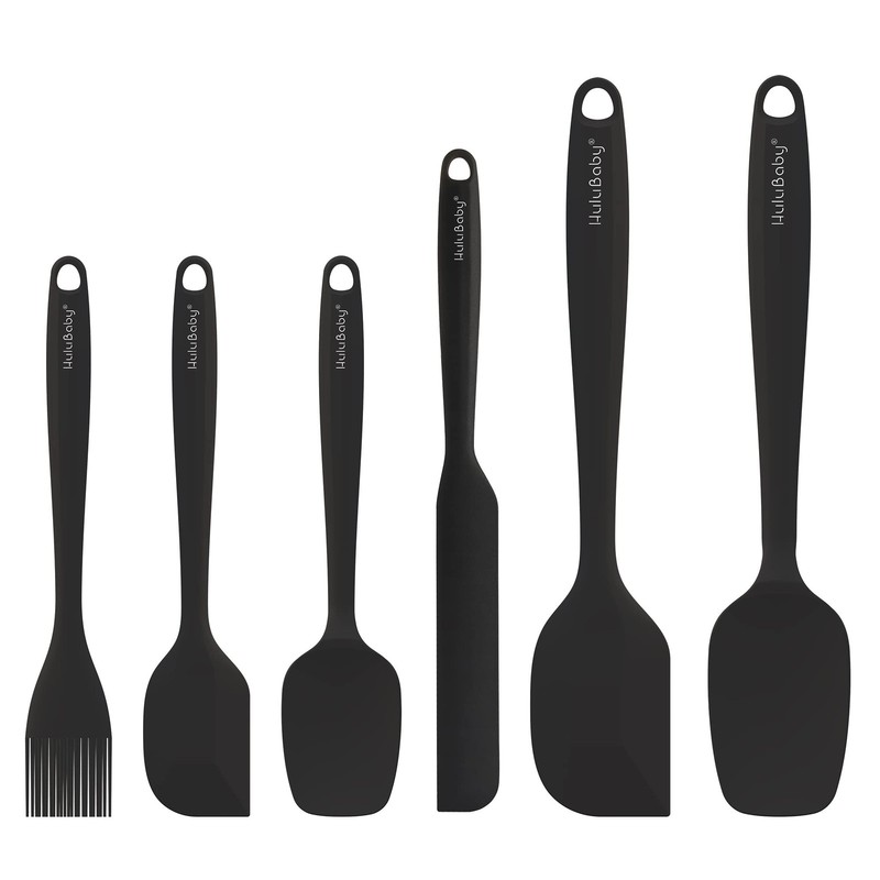 Permanent Warranty Silicone Spatula Set of 6 Seamless One-Piece Non Stick Hea...