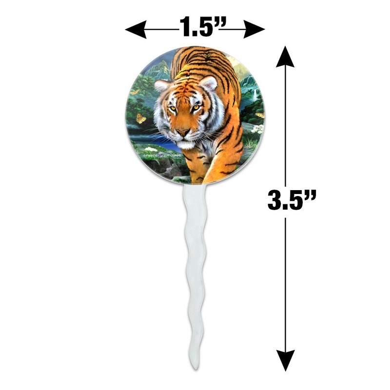 Tiger Stalking at Sunset Butterflies Cupcake Picks Toppers Decoration Set of 6 gallery