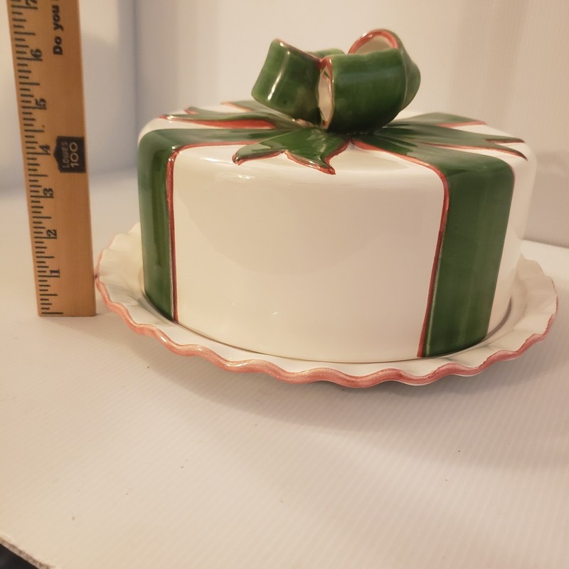 Ribbons And Bows 1996 Cake Plate Lid 3d Alabaster For Portugal Ceramics Vintage gallery