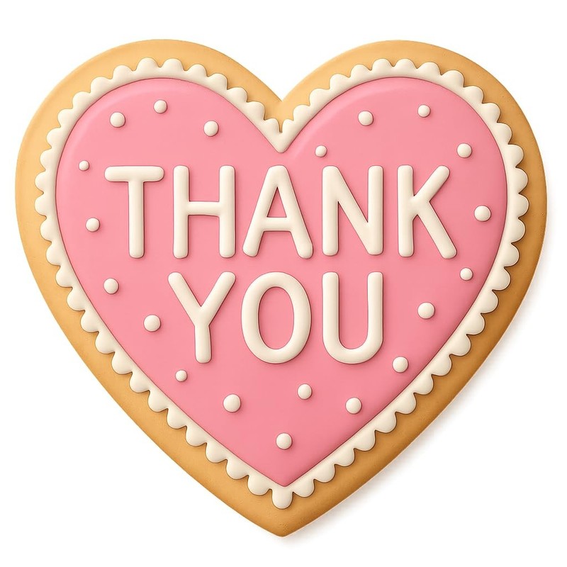 Heartfelt Thank You Logo Cookie Cutter & Stamp, Fondant & Clay Cutter - 4x3.8" gallery