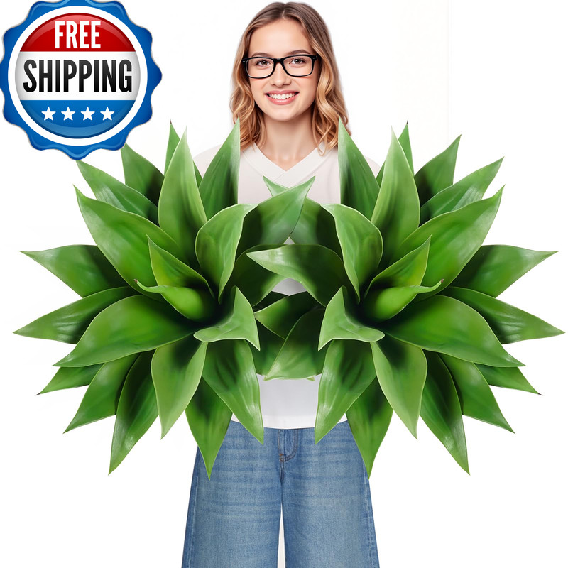 Velener 28 Inch Artificial Agave Plants Outdoor Set Large Fake Plants Indoor