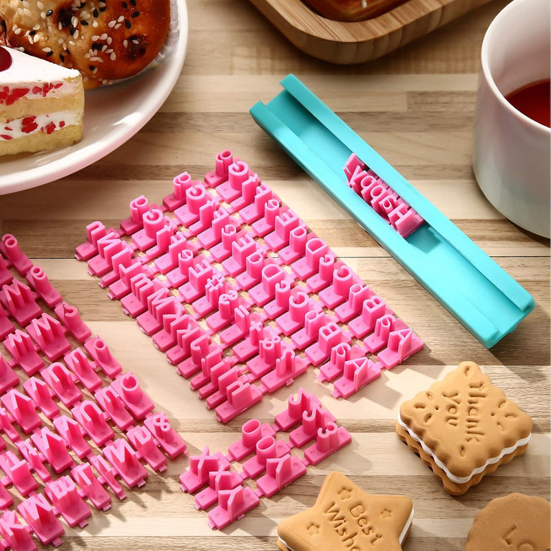Juego de 225 sellos con letras y numeros para galletas fondant arcilla galletas gallery