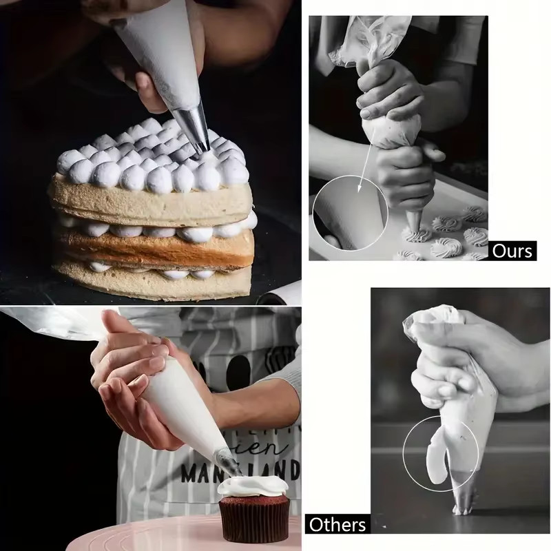 100PCS Disposable Pastry Bags, Extra Strong&Leak-Proof Piping Bags for Cake Deco gallery