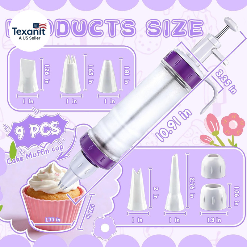 Dessert Decorating Syringe Set, Icing Dispenser Tool, Dessert Decorator Pro with gallery
