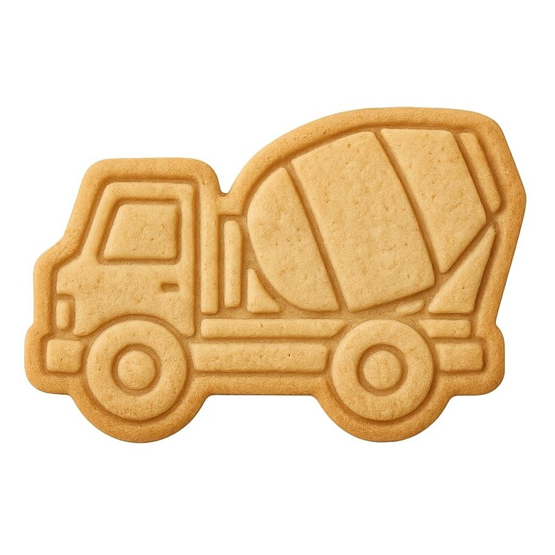 Cement Mixer Truck Cookie Cutter & Stamp 4×3″ for Baking & Fondant Clay Gifts