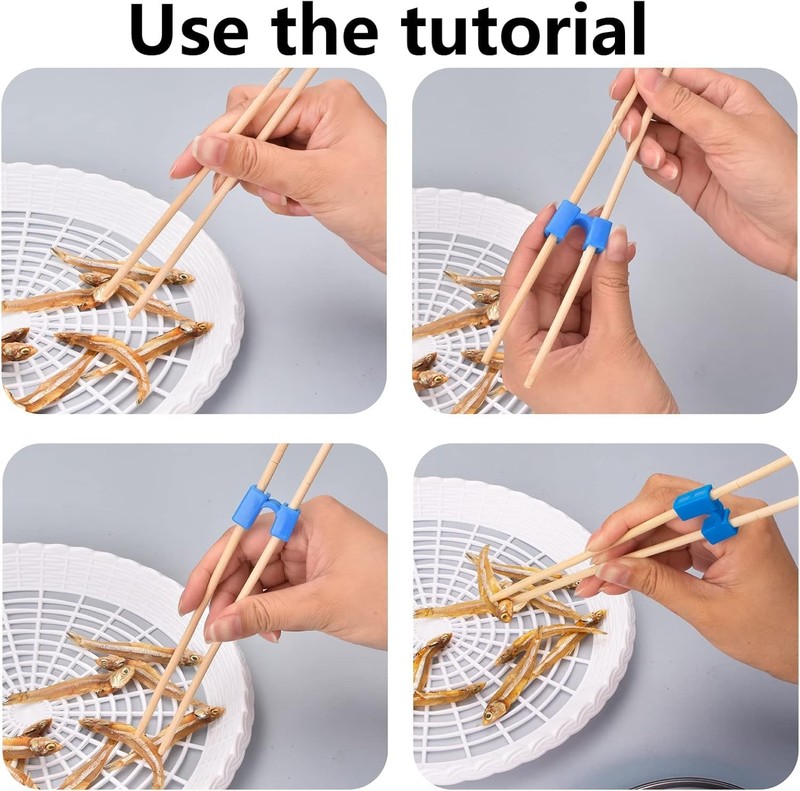 Reusable Chopstick Helpers Training Hinges Connector Multicolor 16 Pairs gallery