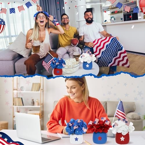 Funnymoom 6 Pack 4th of July Table Decor 250th Anniversary Artificial Flowers gallery
